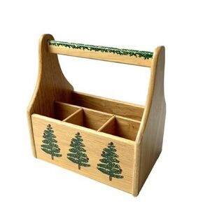 Furio Christmas Sponge Tree Wood Utensil Caddy silverware Holder